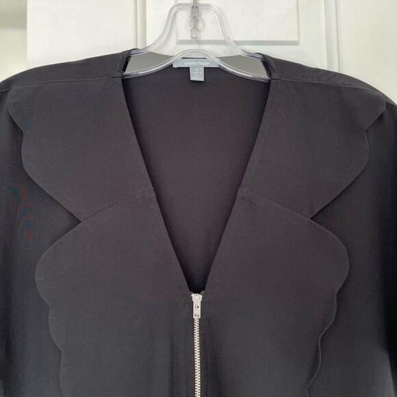 SOLD Juliette Hogan Zip Detail Silk Black Shift Dress NZ 10 / US 6 - Picture 5 of 14